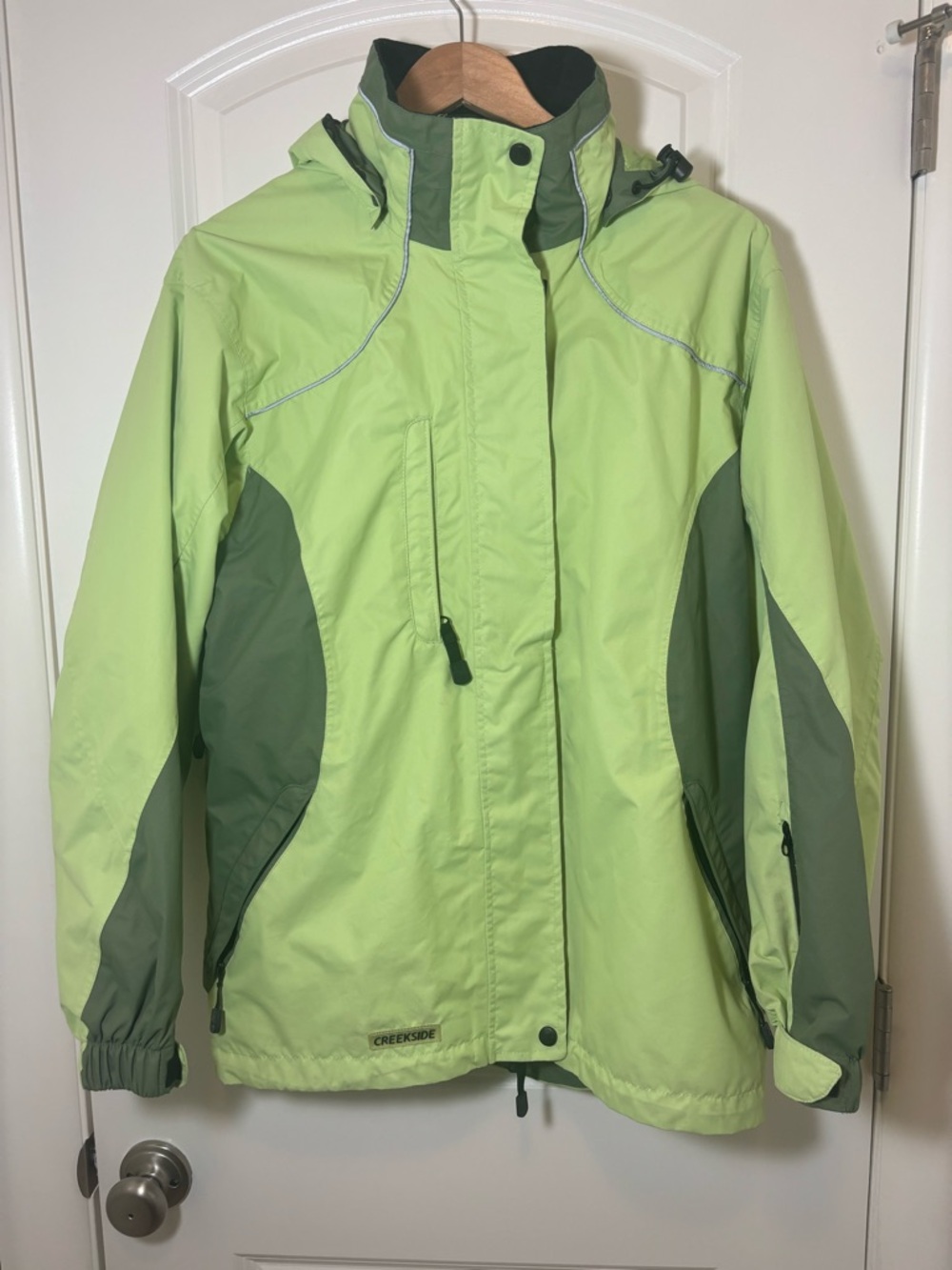 Women's Two-Tone Lime Green Waterproof Jacket #355